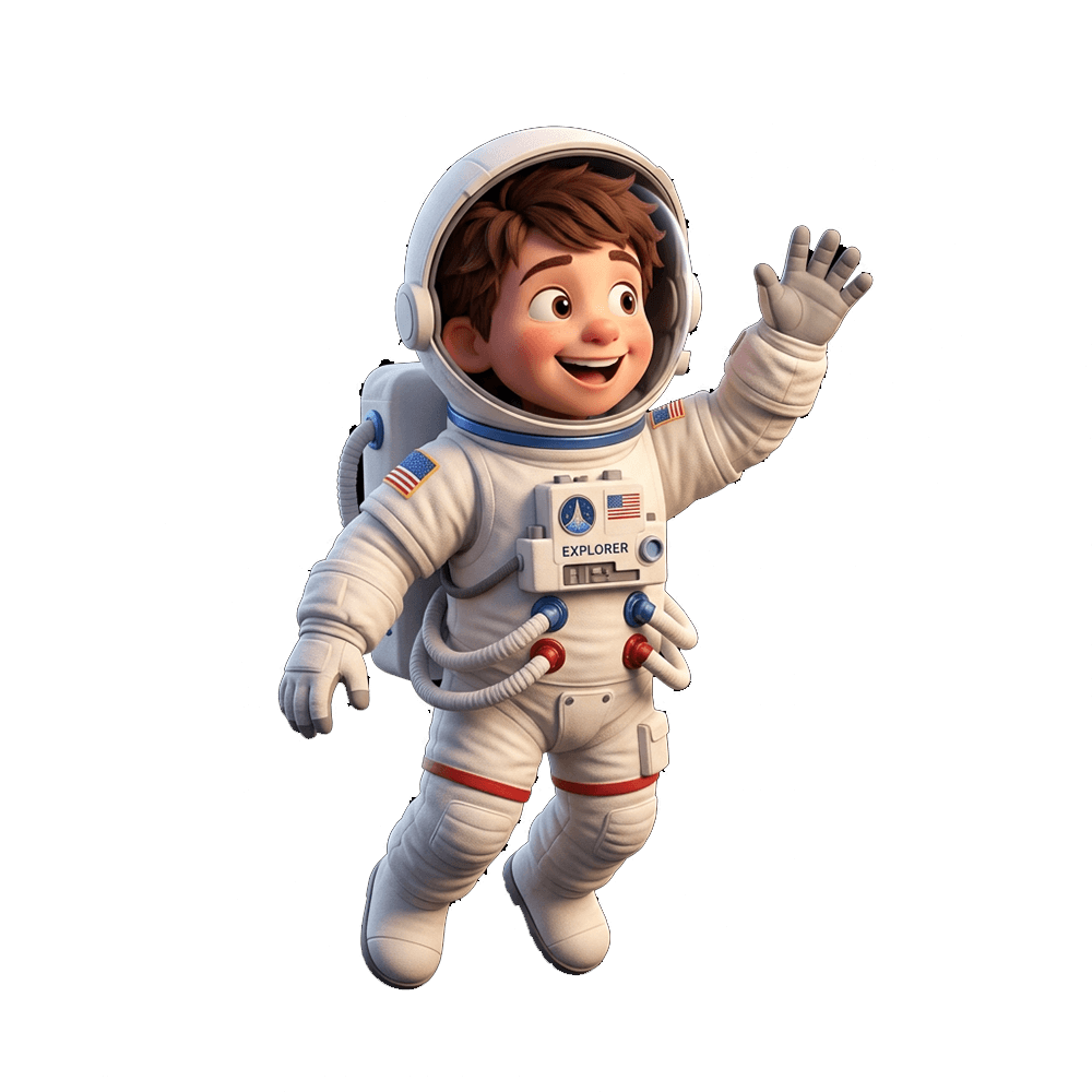 Animated astronaut character